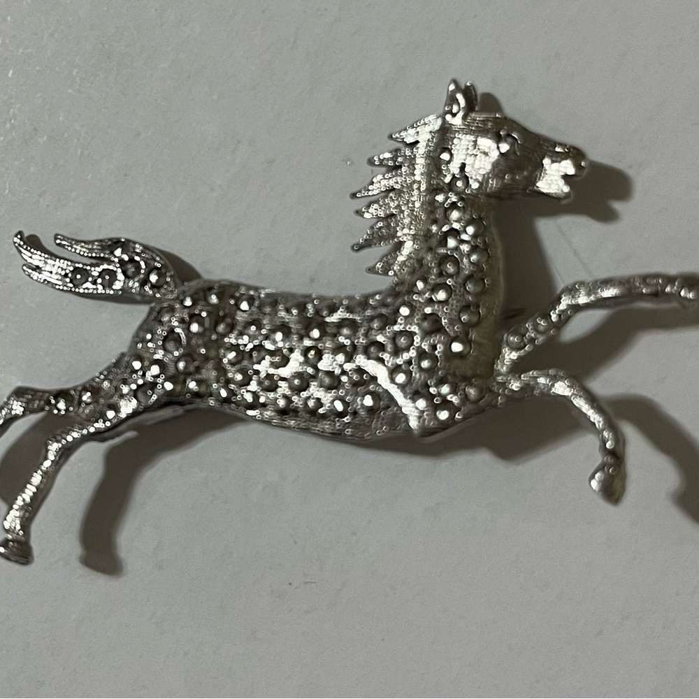 Vintage Rhinestone Horse pin